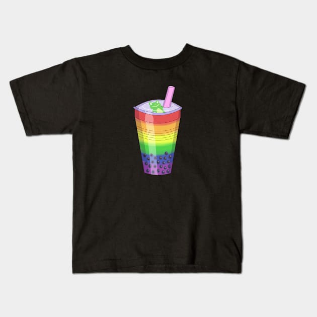 Rainbow Bubble Tea Kids T-Shirt by sophielabelle